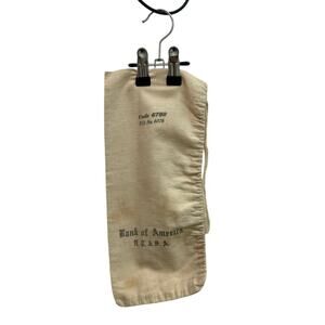 Vtg Bank of America Cloth Money Deposit Bag Gothic Font Collectible 30’s-60’s